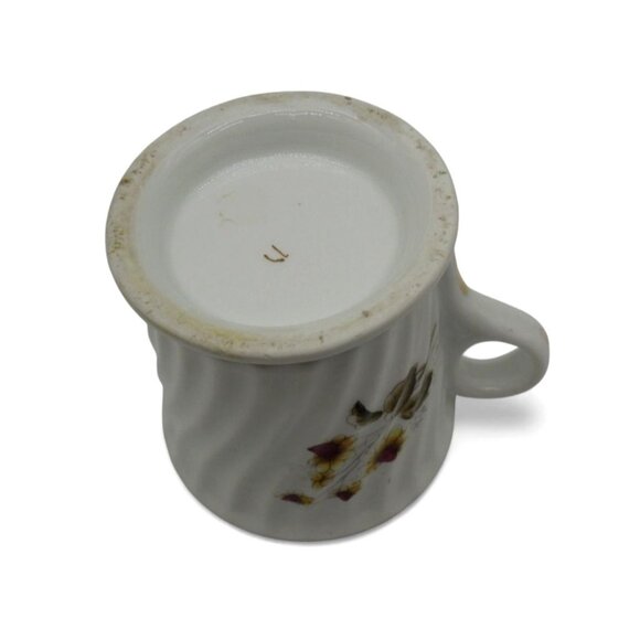 SHAVING MUG Floral Design Porcelain Yellow Flowers German Vintage - Picture 10 of 10